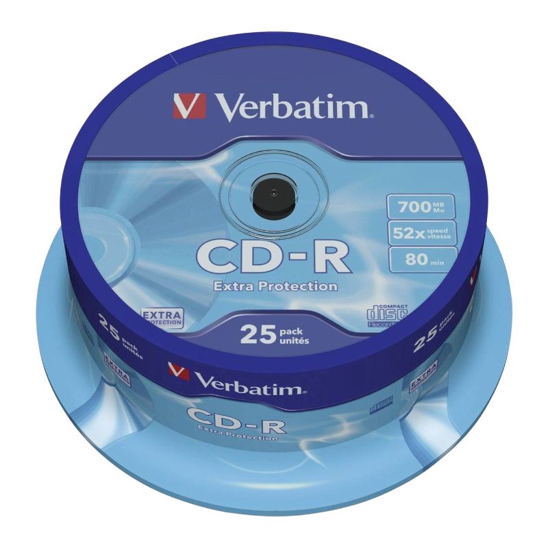 Оптичні диски Verbatim CD-R 700Mb 52x Spindle 25шт Extra Protection (43432)